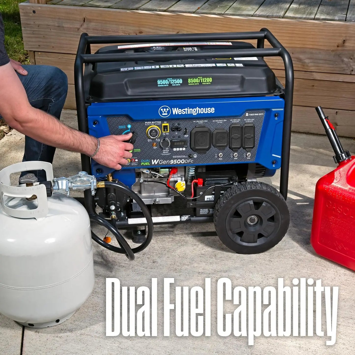 12500 Peak Watt Dual Fuel Home Backup Portable Generator