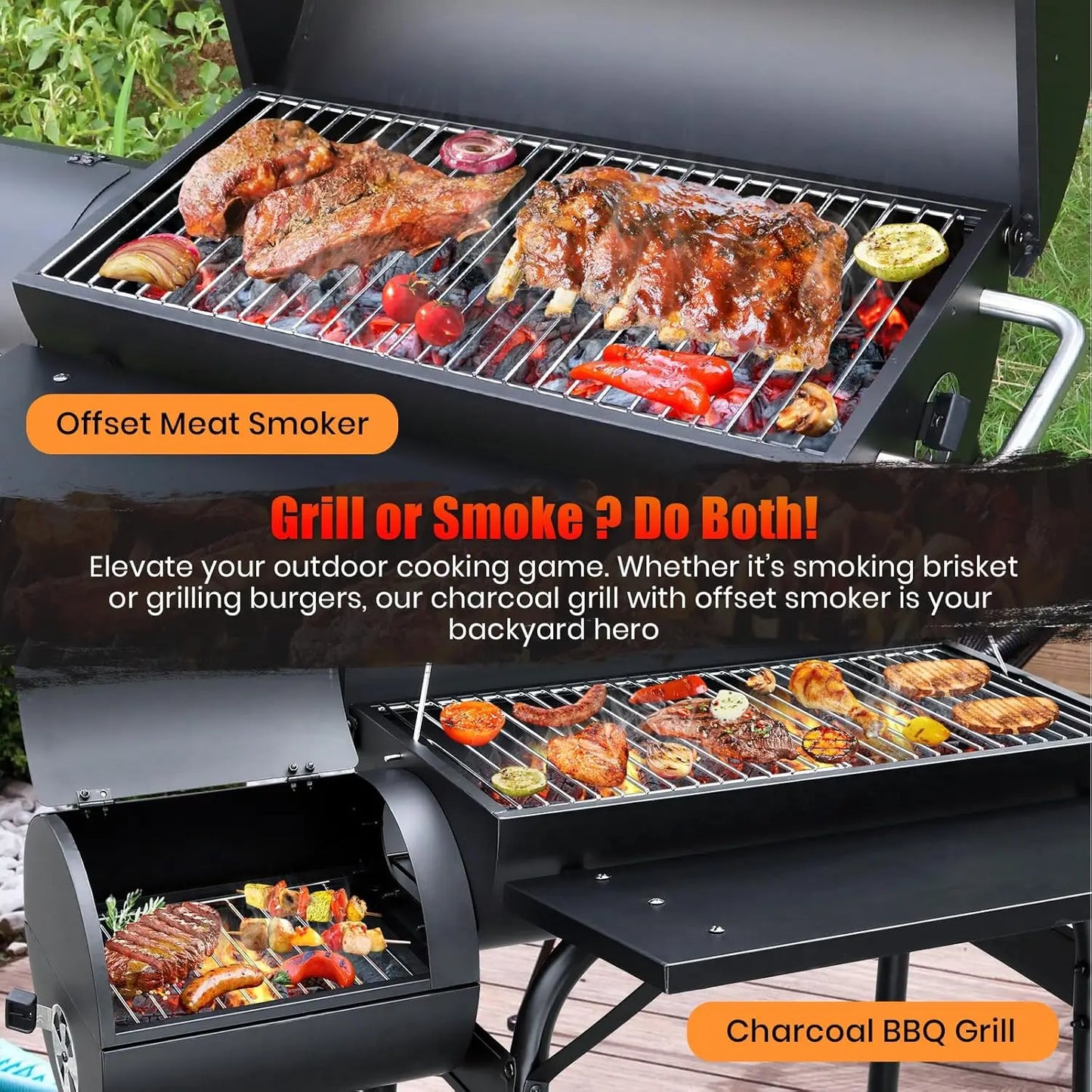Offset Smoker Charcoal Grill