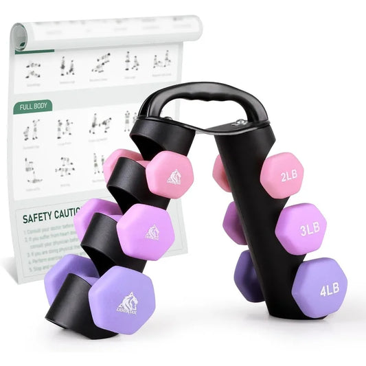 Set of 2 Neoprene Coated Dumbbell Hand Weights