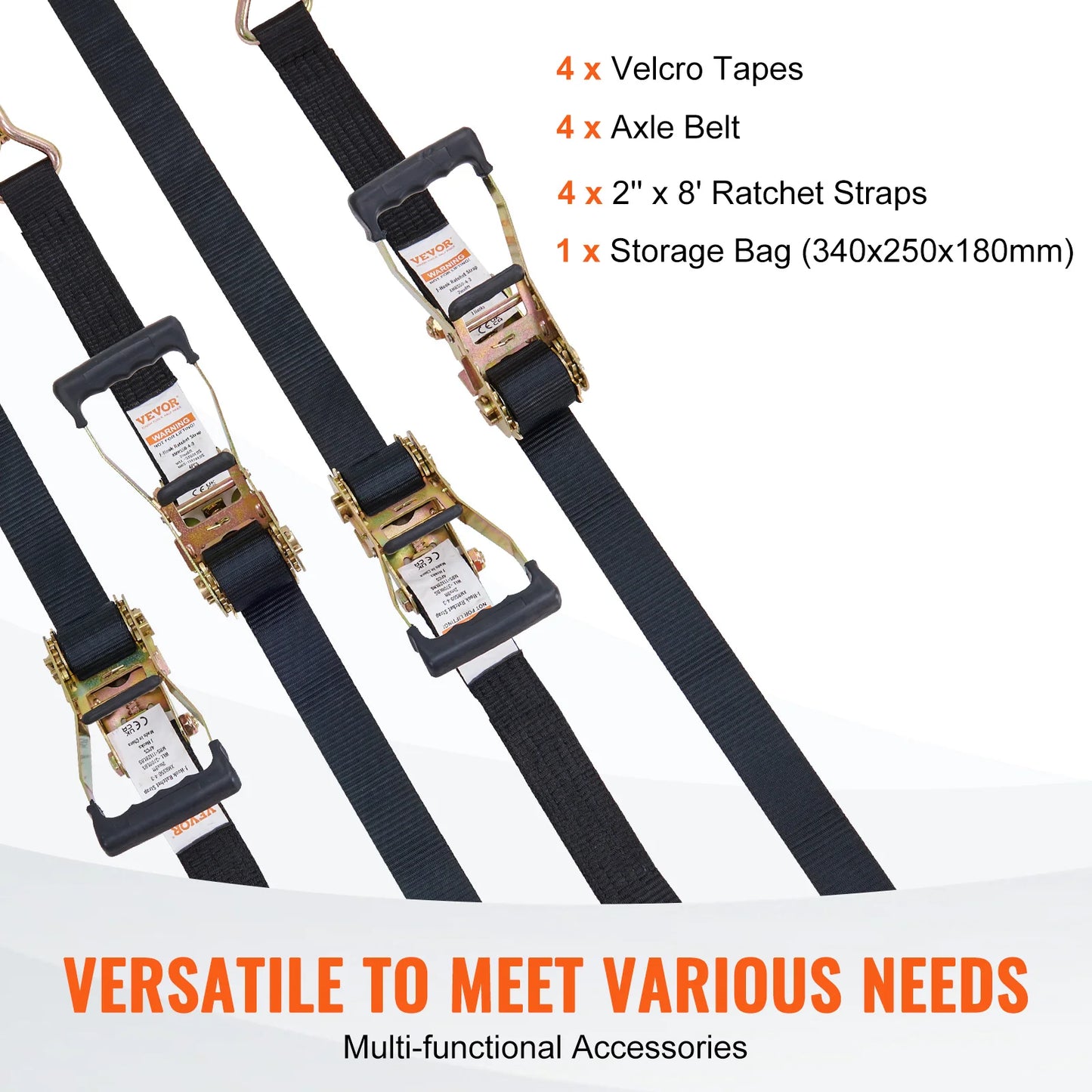 4pcs  Ratchet Strap Tie Down