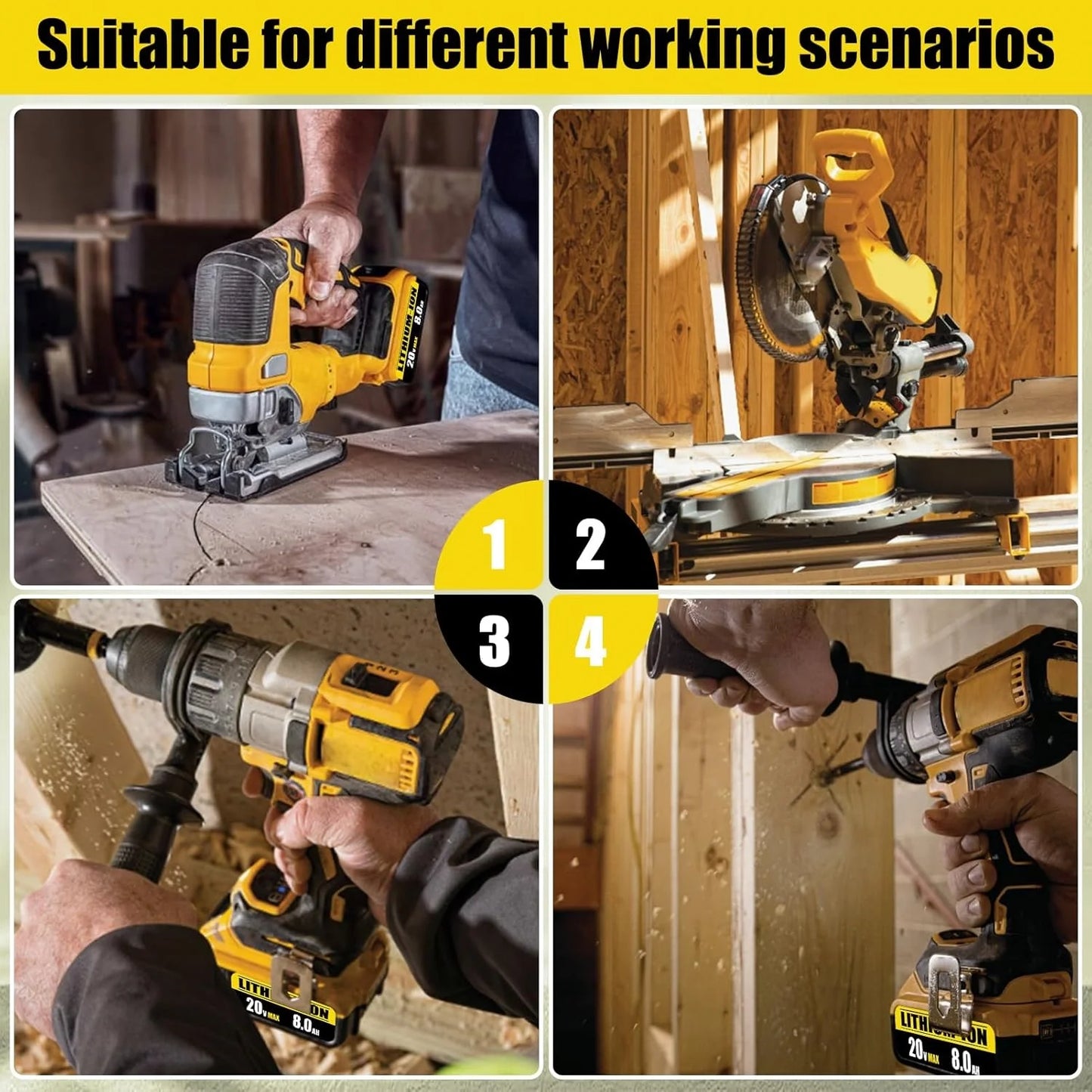 For Dewalt 20V 8.4Ah Battery