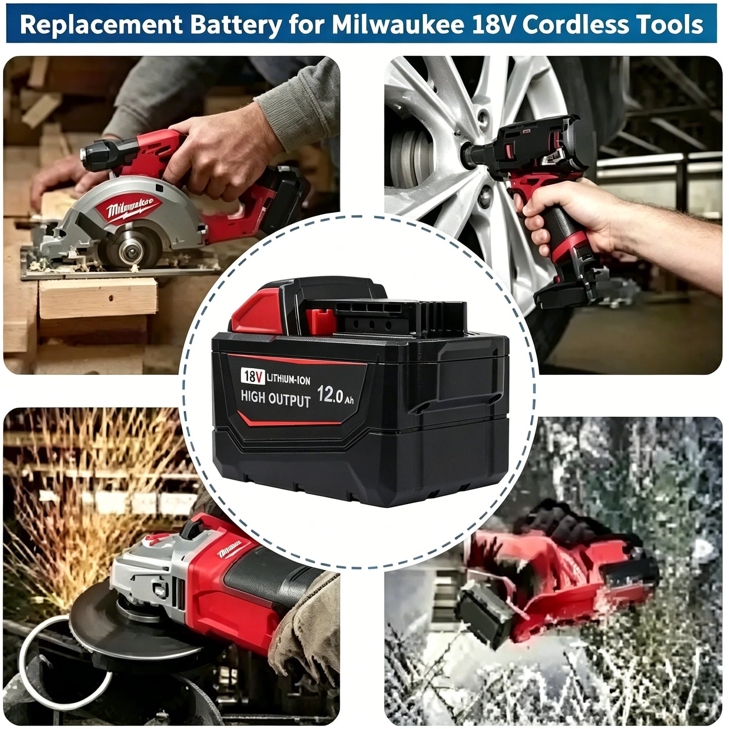 Replacement Battery For Milwaukee M18