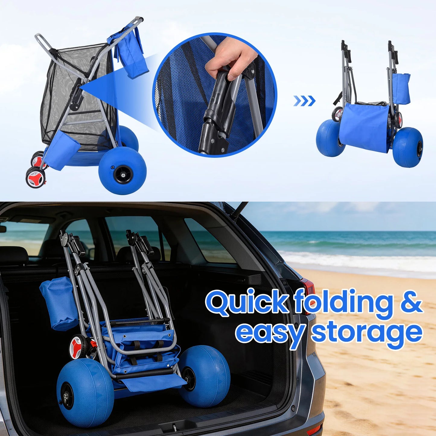 Foldable Beach Wagon Cart