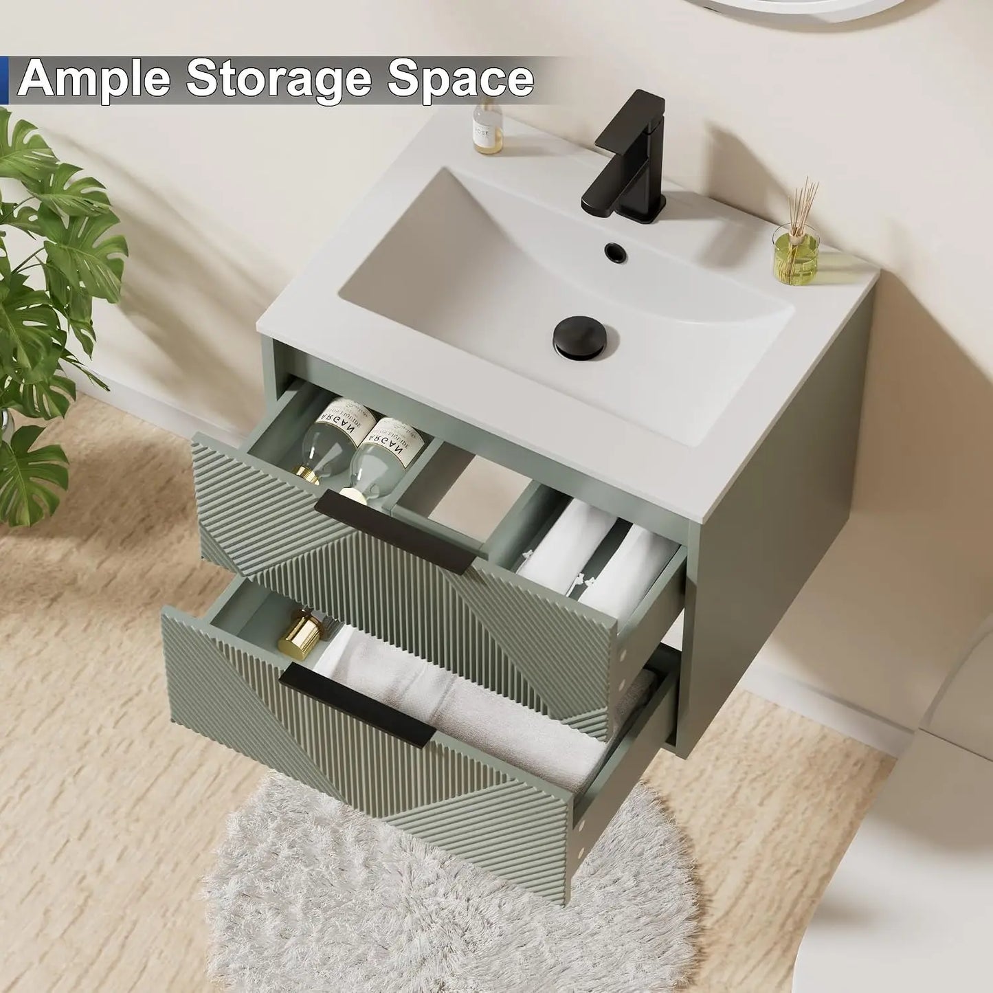 24" Floating Bathroom Vanity with Sink