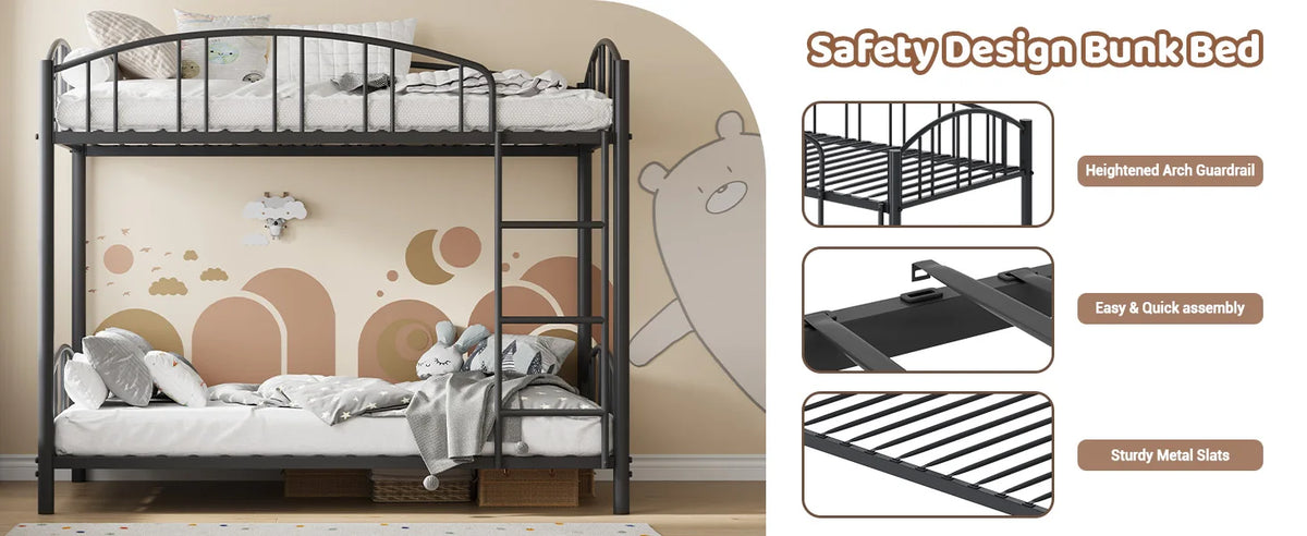 Twin Over Twin Metal Bunk Bed