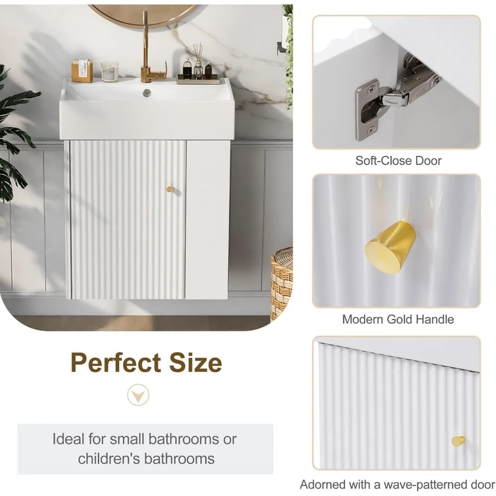 20" White Bathroom Vanity