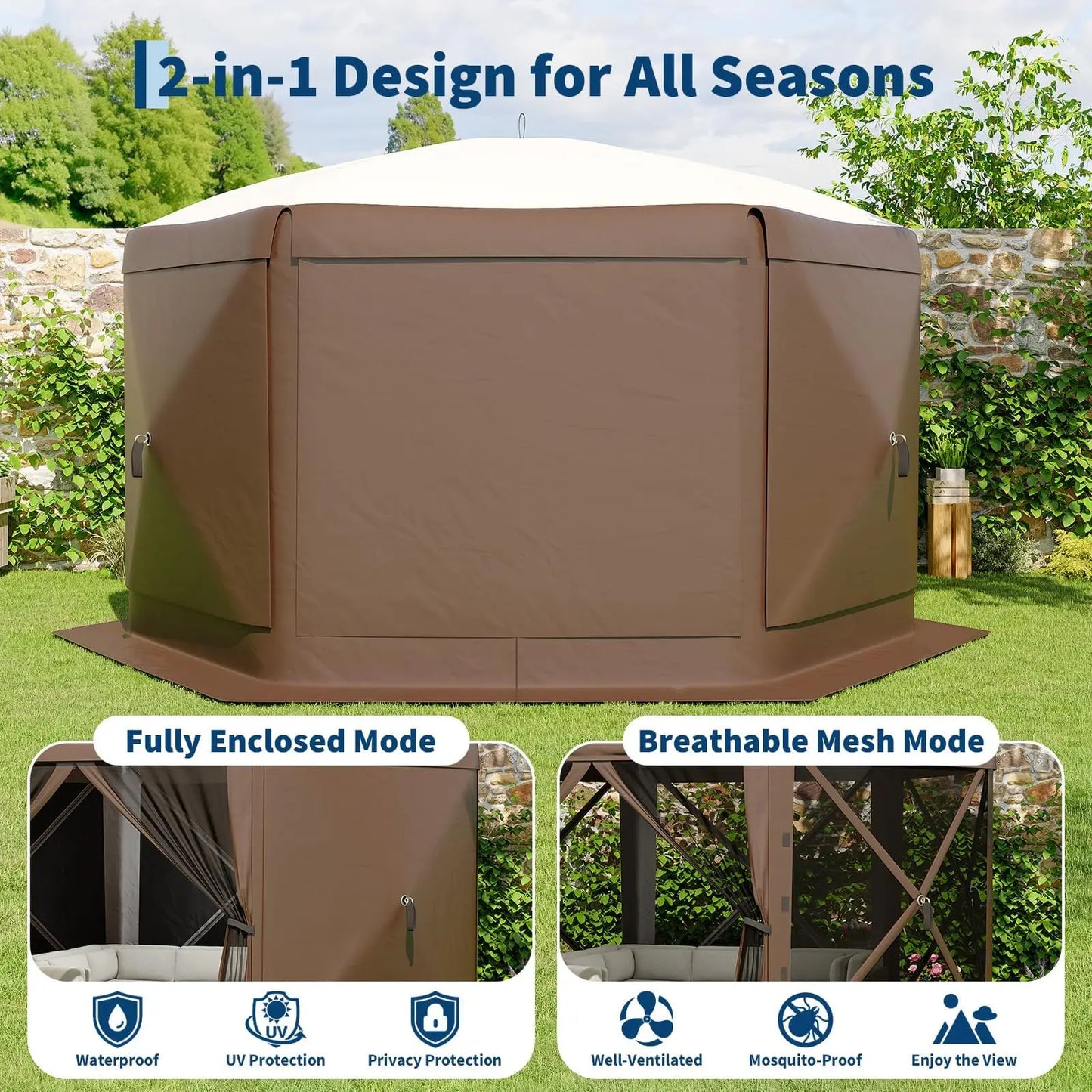 13x13 ft 6-Sided Pop Up Canopy Tent