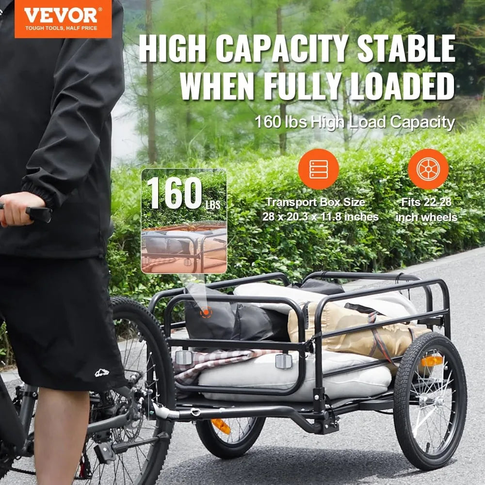 Bike Cargo Trailer, 160 lbs Load Capacity