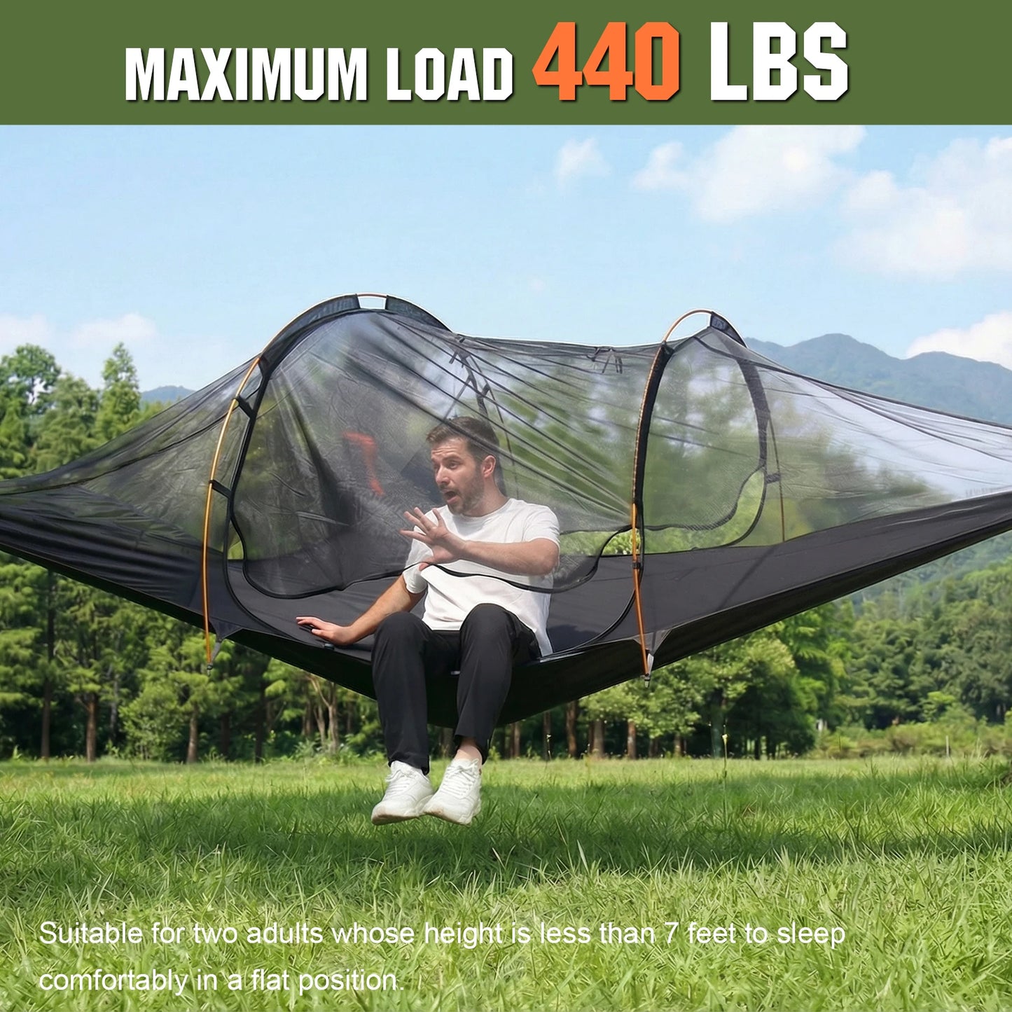 Camping Hammock with Mosquito Net & RainFly