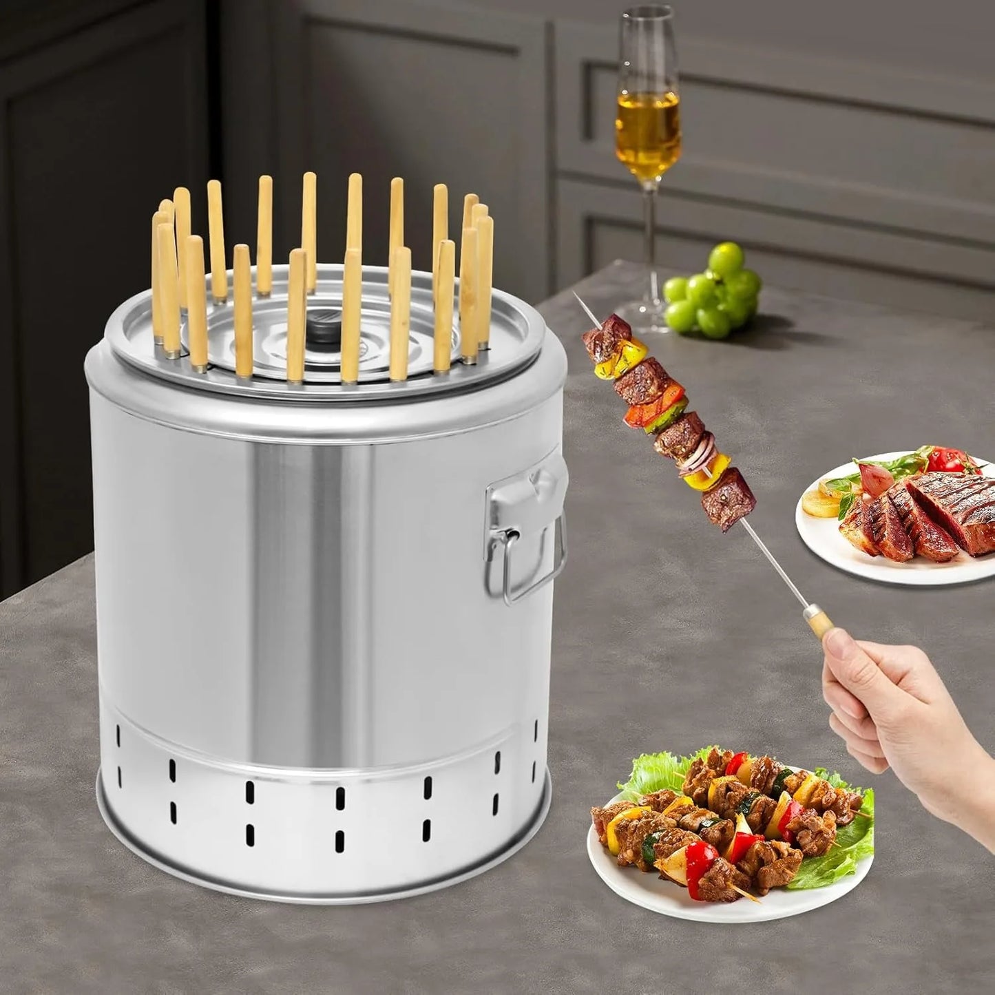 Smokeless Charcoal Hanging Grill