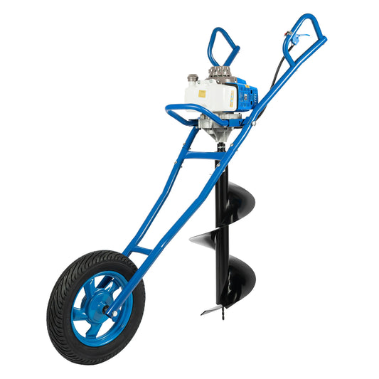 Wheelbarrow Post Hole Digger Kit with 300mm Drill 63CC 2-Stroke Gas Powered Digging Machine