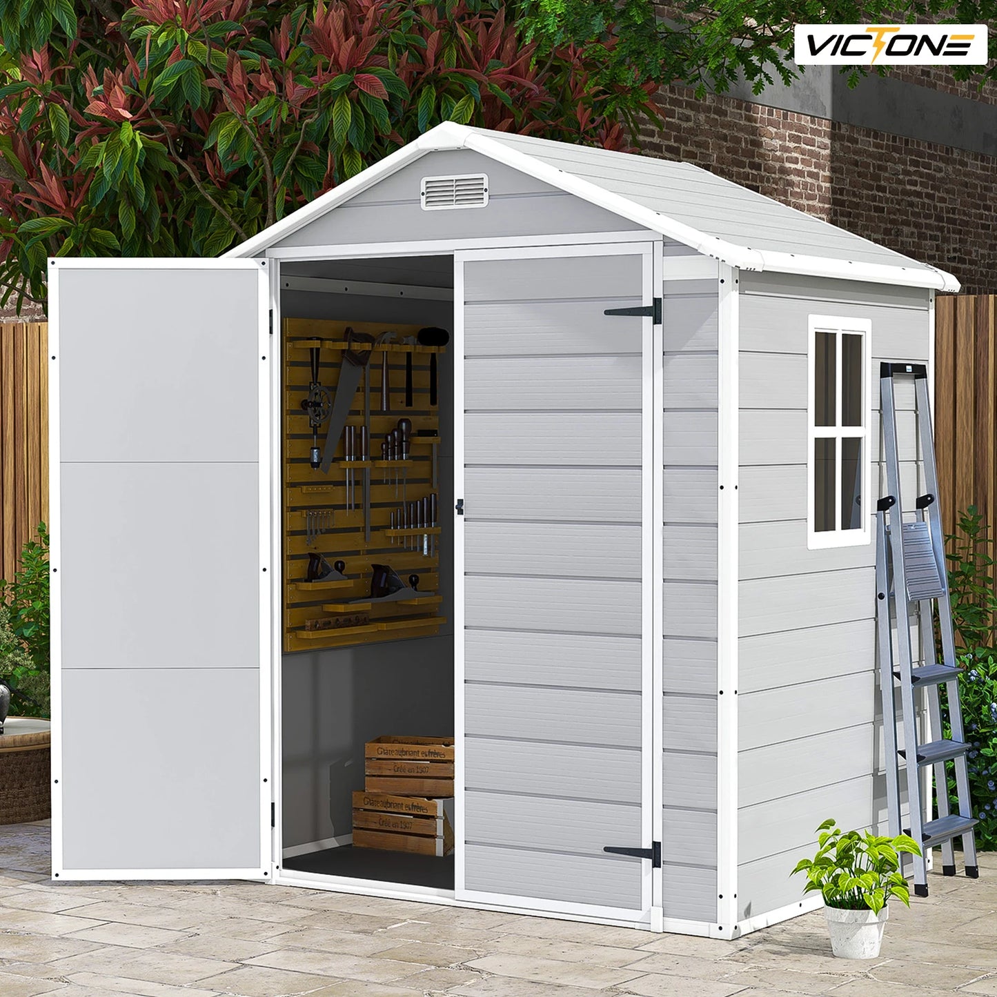 6' x 4' Plastic Storage Shed with Floor