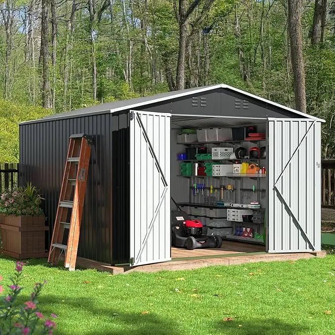 10x10 FT Metal Storage Shed,Lockable Doors