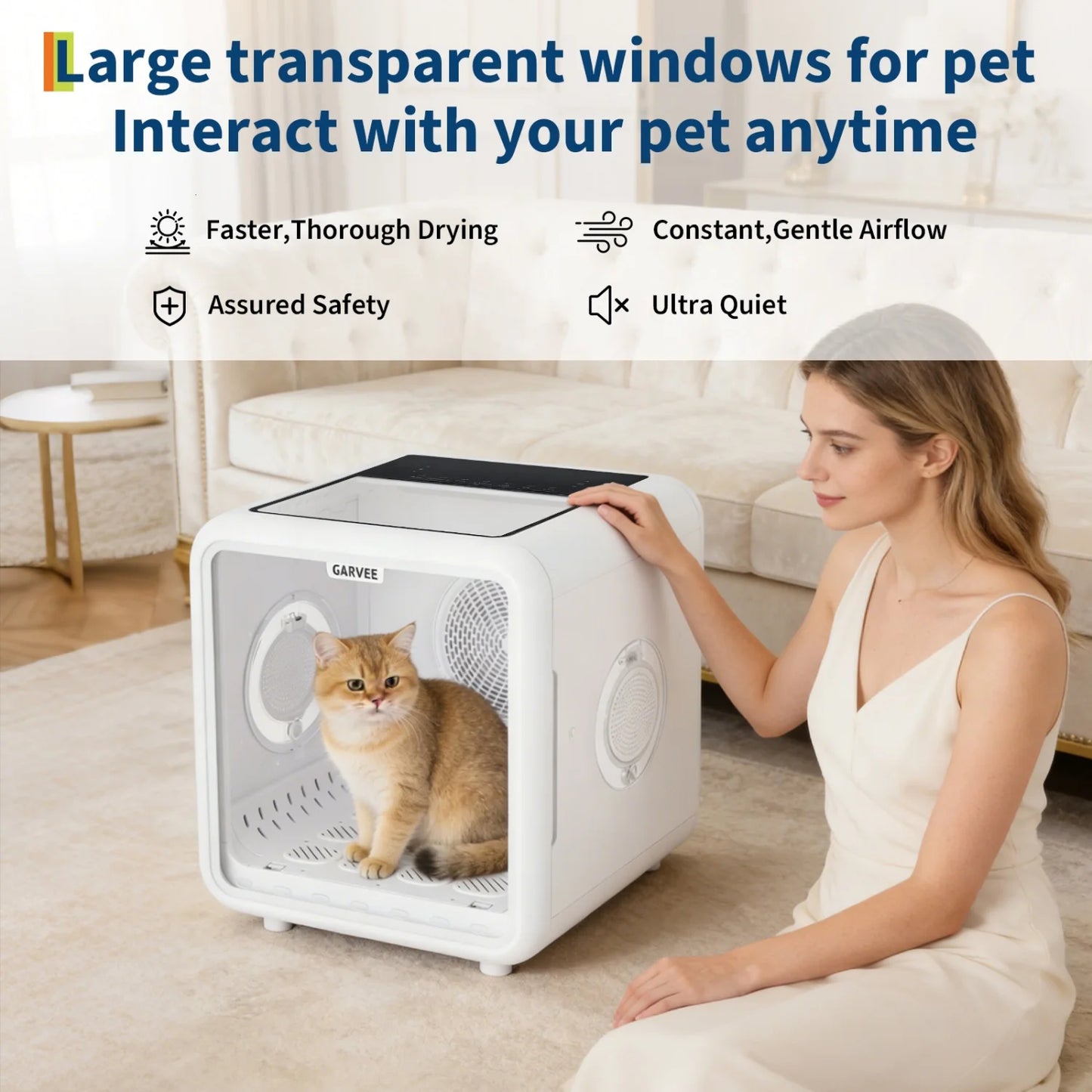 72L Automatic Pet Drying Box, 360°  with 5 Air Outlets