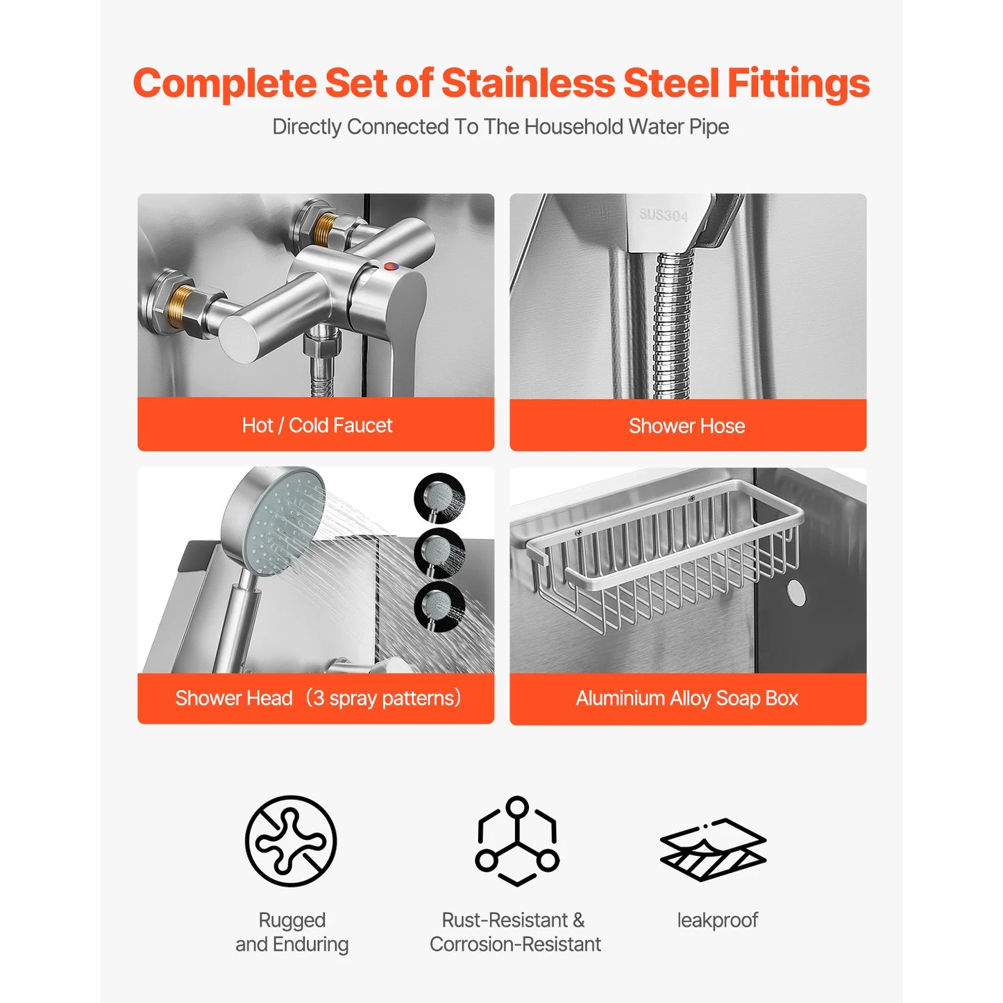34In Stainless Steel Dog Washing Station