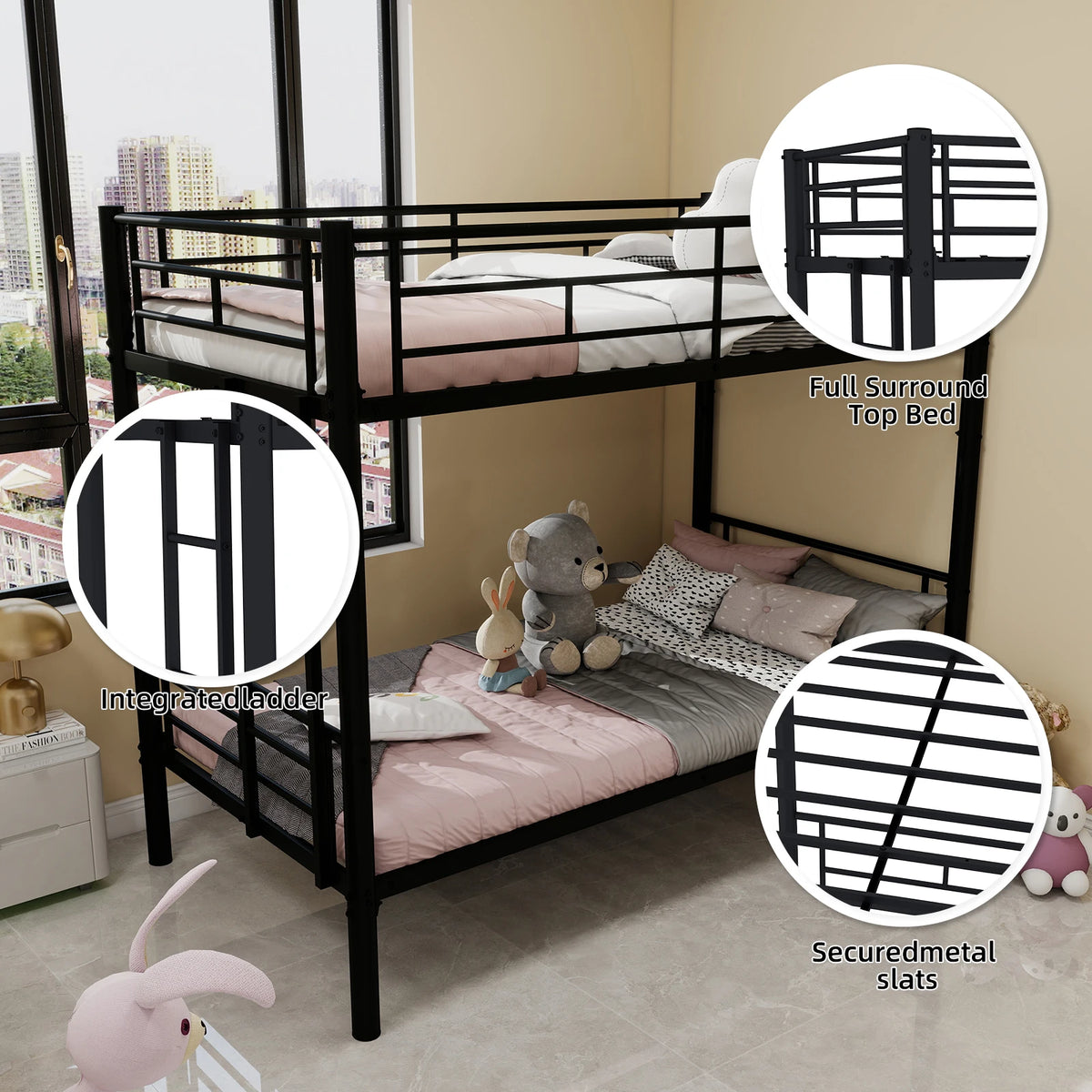 Twin Over Twin Metal Bunk Bed