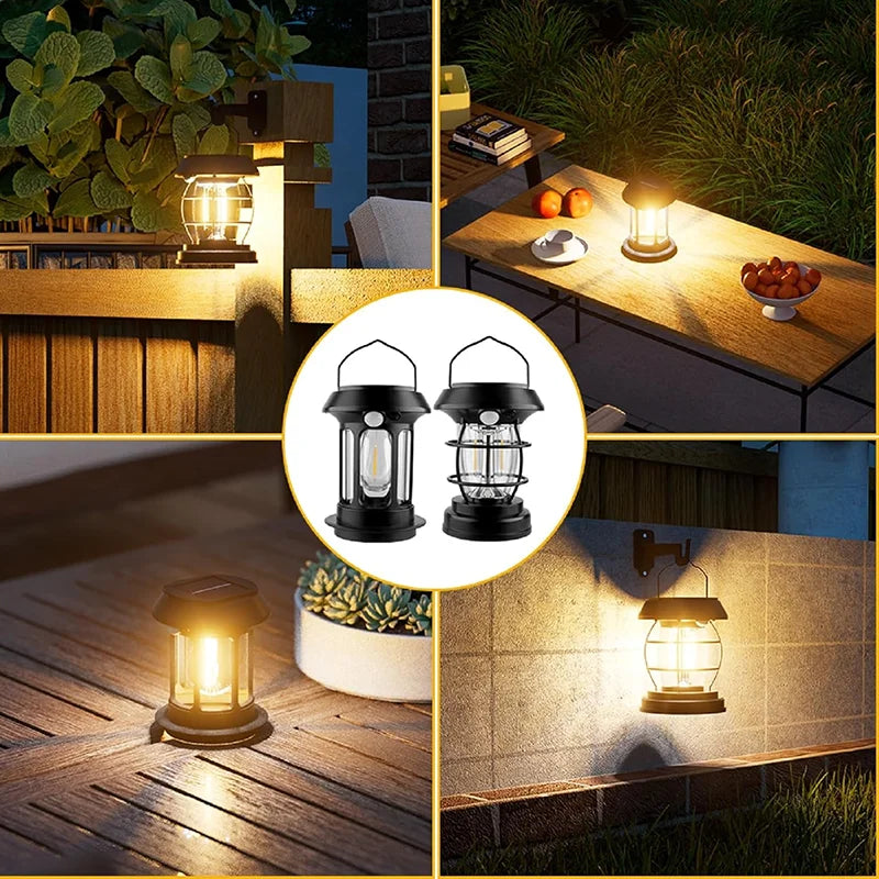 Solar Motion Sensor Lantern Rechargeable