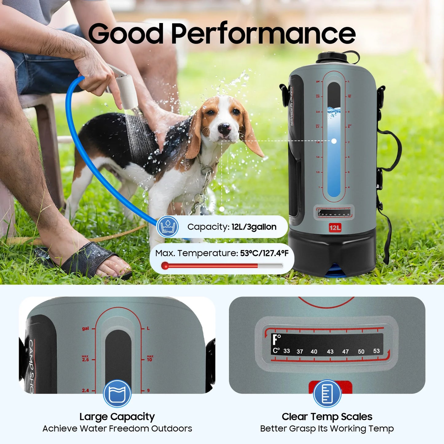 12L Portable Camping Shower
