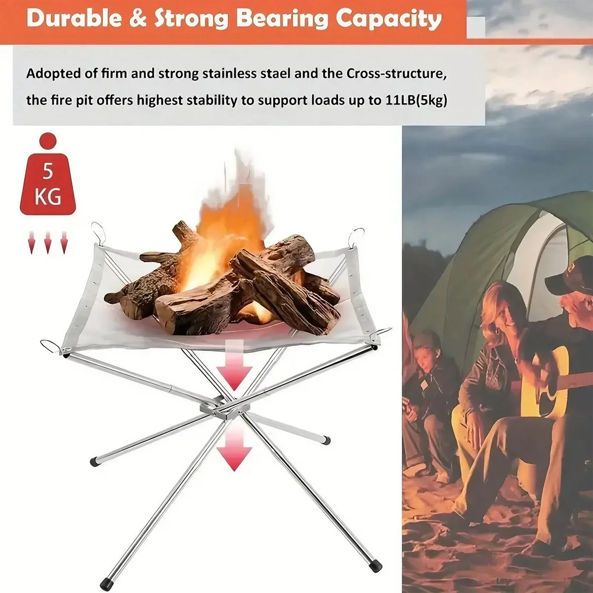 Steel Mesh Wood Burning Bonfire Rack