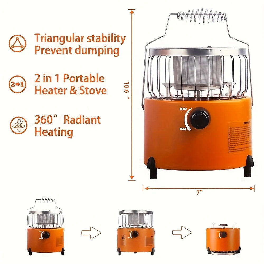 Portable Propane Heater & Stove, 3680BTU-9000BTU