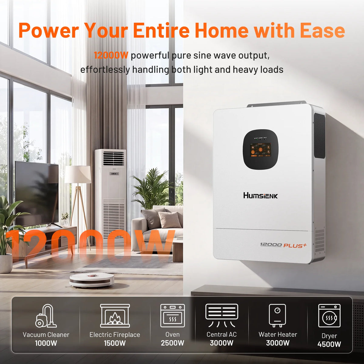 48V 12KW/8KW 3-in-1 Solar Hybrid Inverter