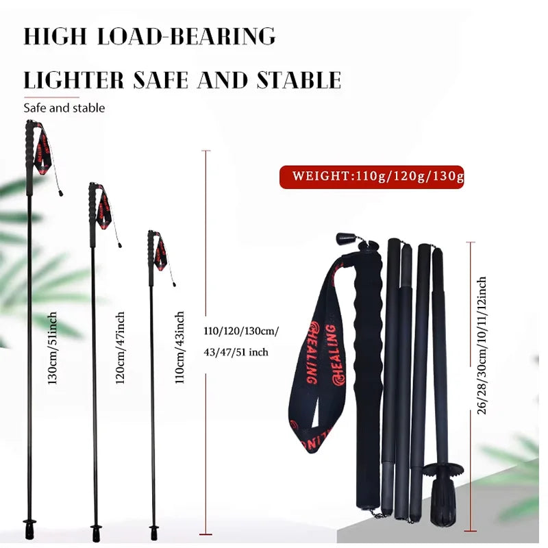 110g Ultra-Light Foldable Carbon Fiber Trekking Poles