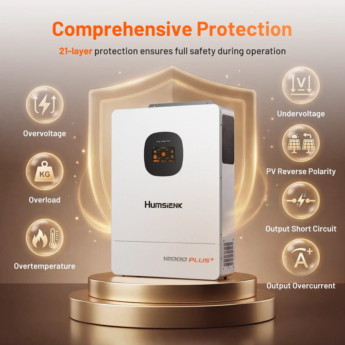 48V 12KW/8KW 3-in-1 Solar Hybrid Inverter