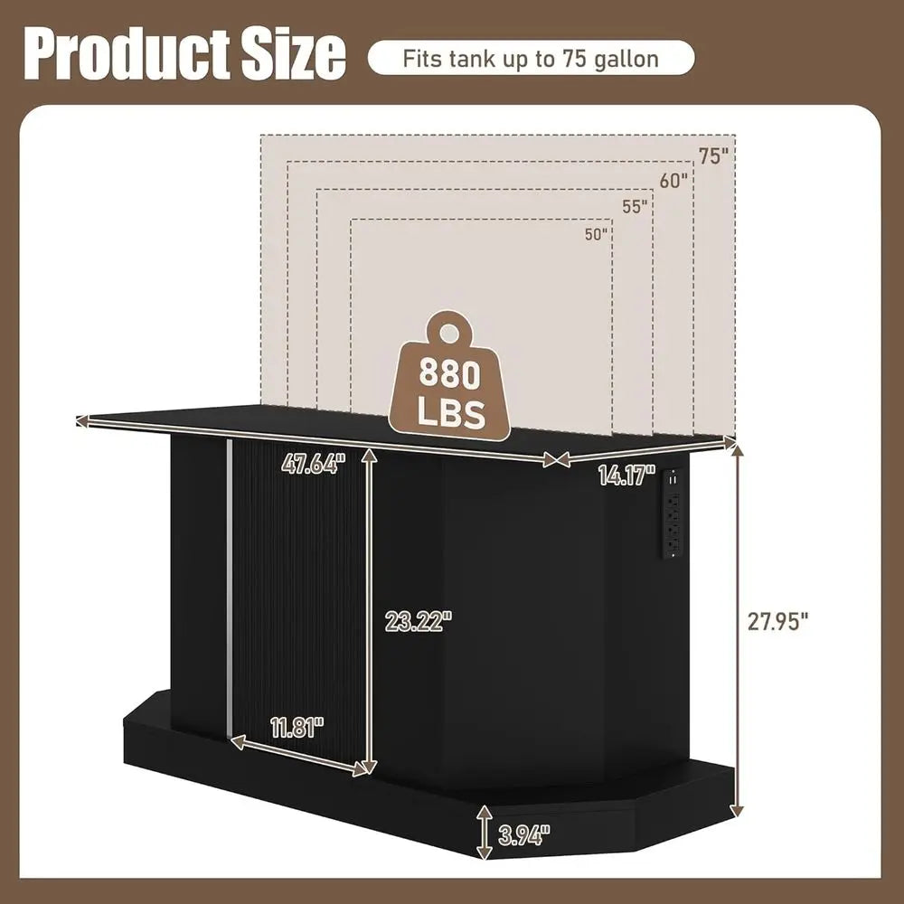 55-75 Gallon Fish Tank Stand with Power Outlet