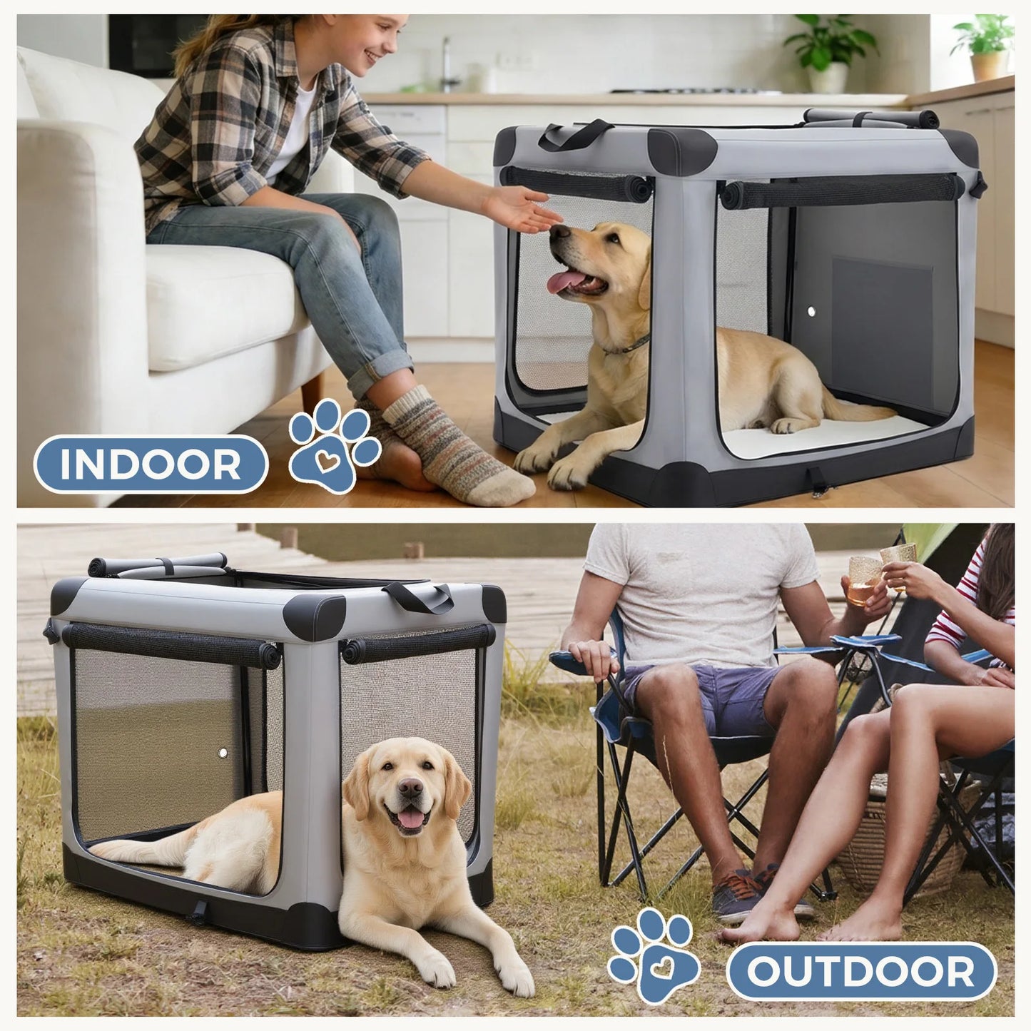 Oxford Fabric Foldable Soft Dog Crate