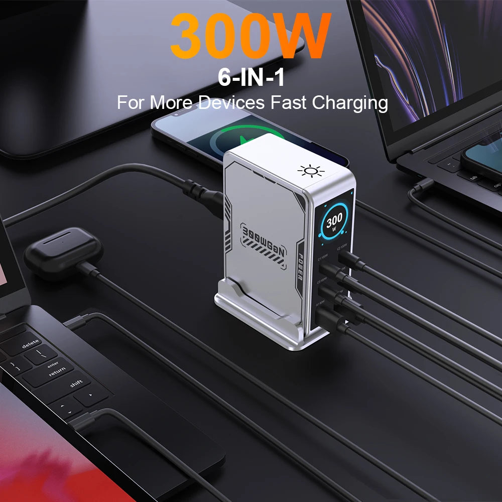 6 Ports USB Charging Station,GaN