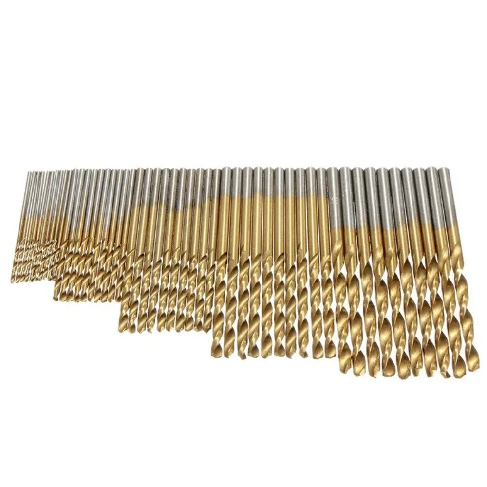 50pcs High Speed Steel Titanium-plated  Drill BitSet