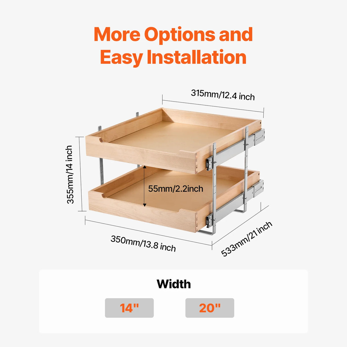 2 Tier Pull Out Cabinet Organizer