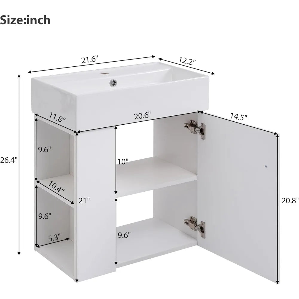 20" White Bathroom Vanity