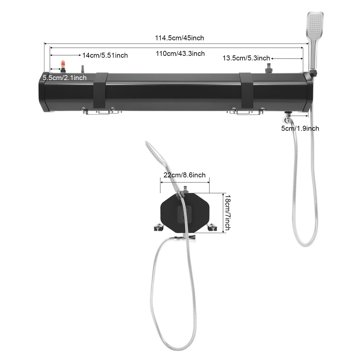 Camping Water Tank with Shower & Hose