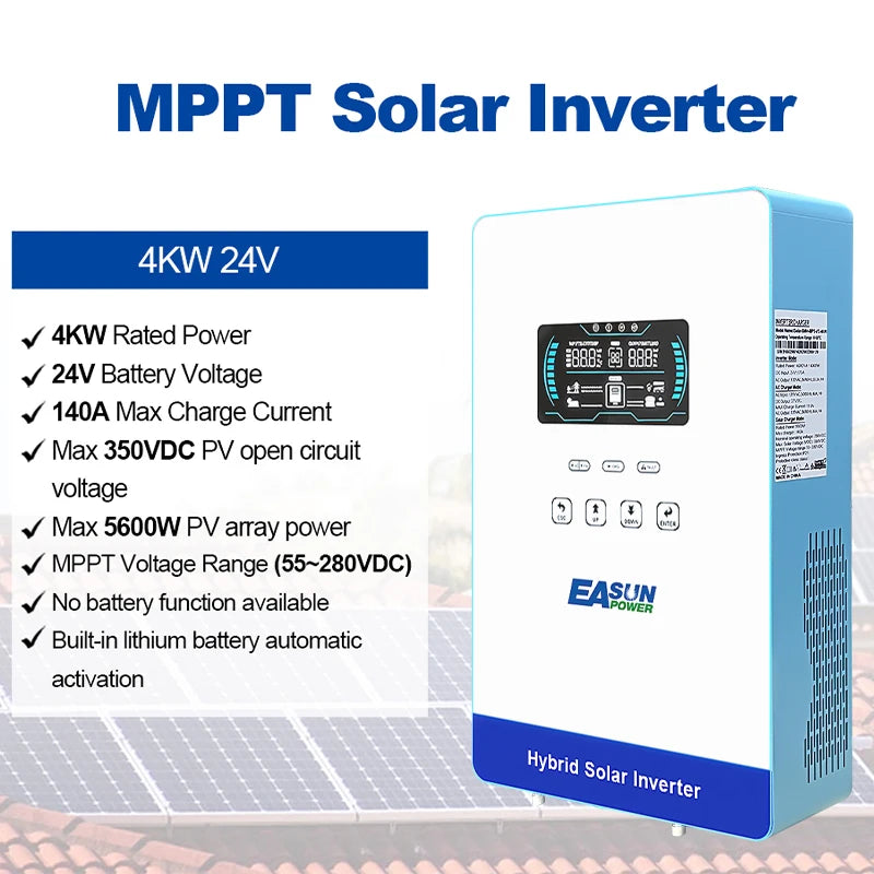 Hybrid Inverter 4KW 24V 140A MPPT Solar Charger