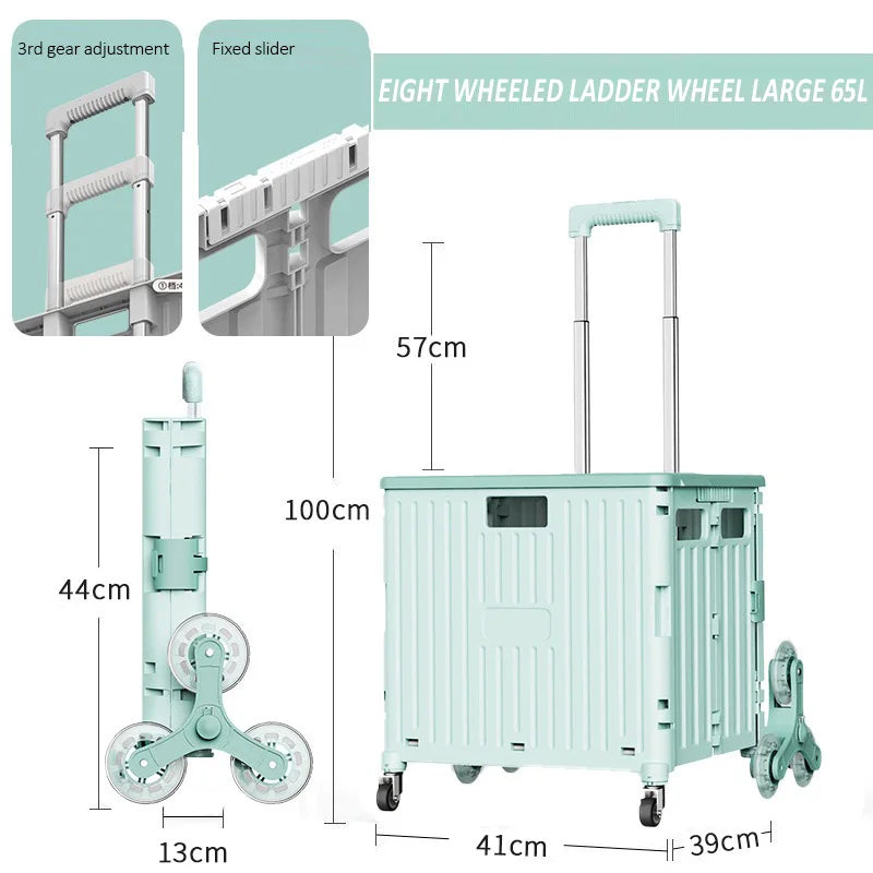 Foldable shopping cart with wheels