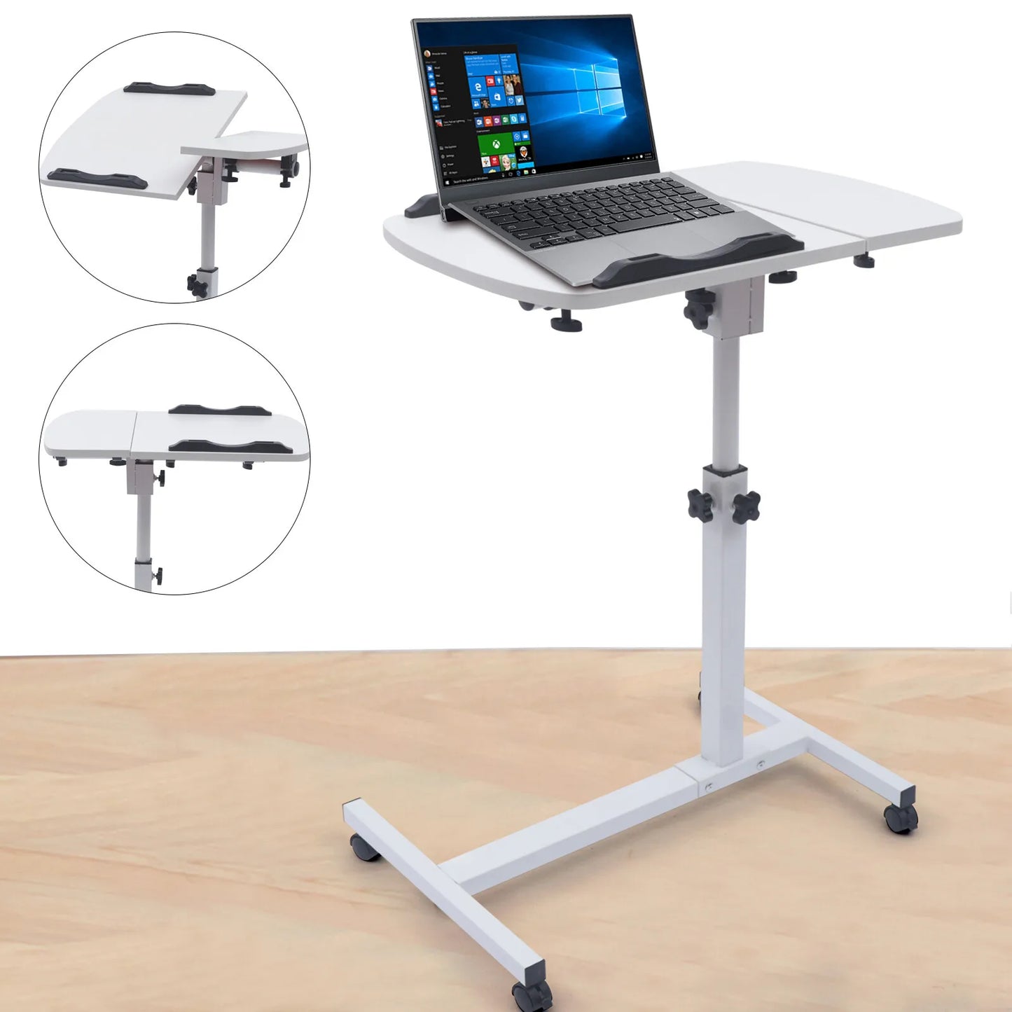Adjustable Overbed Table with Wheels