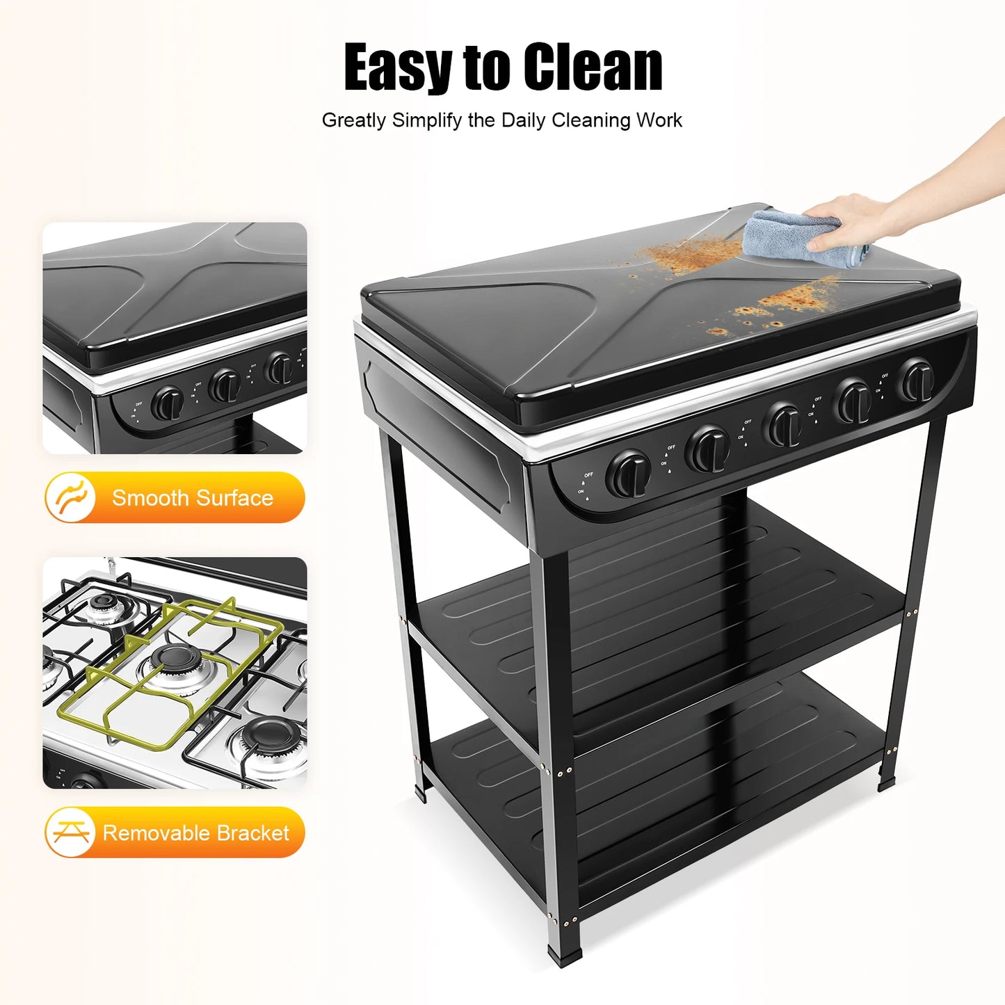 Natural Gas Stove with 5 Burners