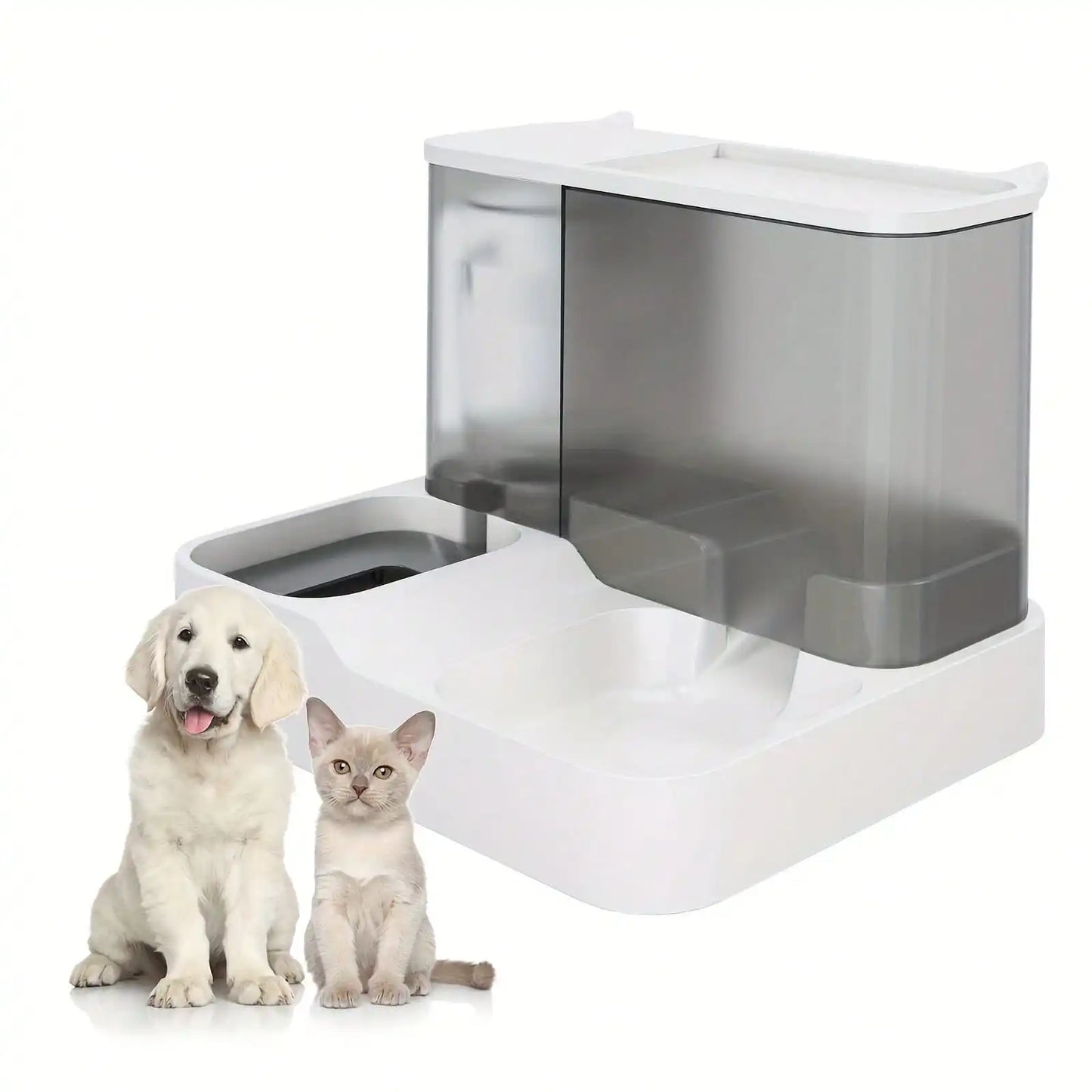 Automatic Cat Food And Water Dispenser Set Gravity-Fed