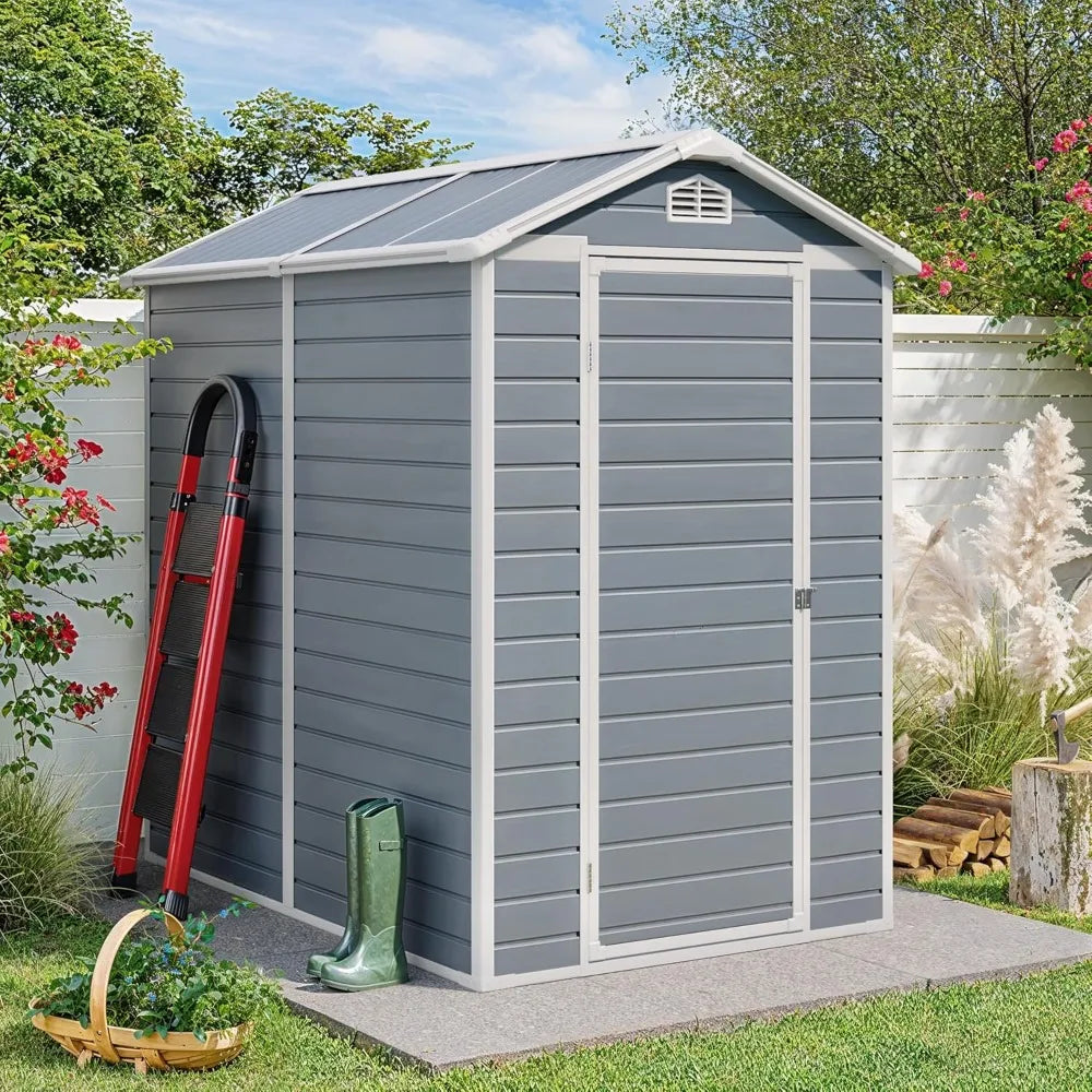 6x4 FT Outdoor Storage Shed with Floor