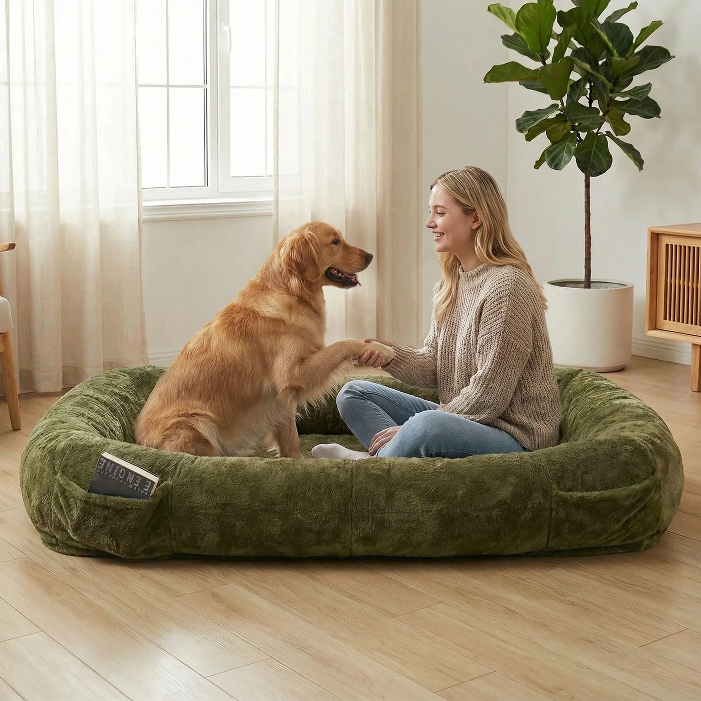 Human Dog Bed 71x47x12in Washable