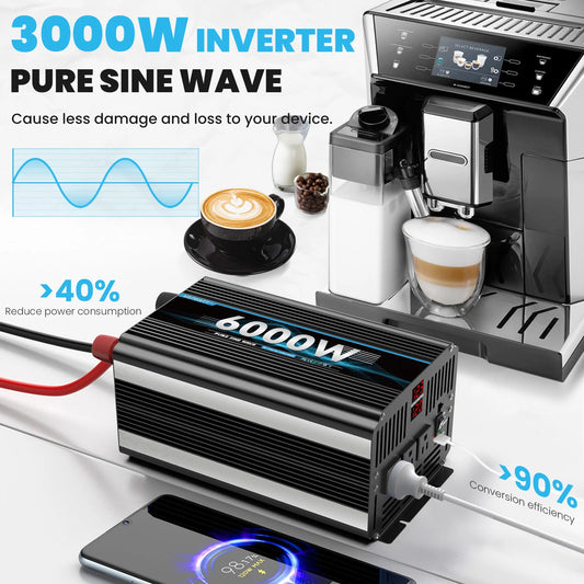 3000W/6000W Automotive Power Inverter DC 12V To AC 110V