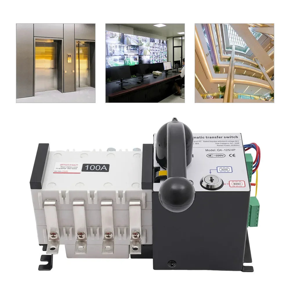 110V/230V 500V 100A Dual Power Automatic Transfer Switch
