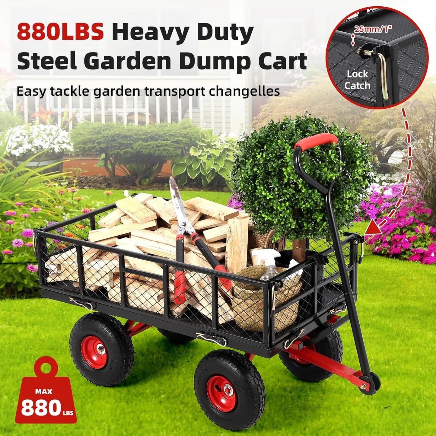 Steel Garden Dump Cart