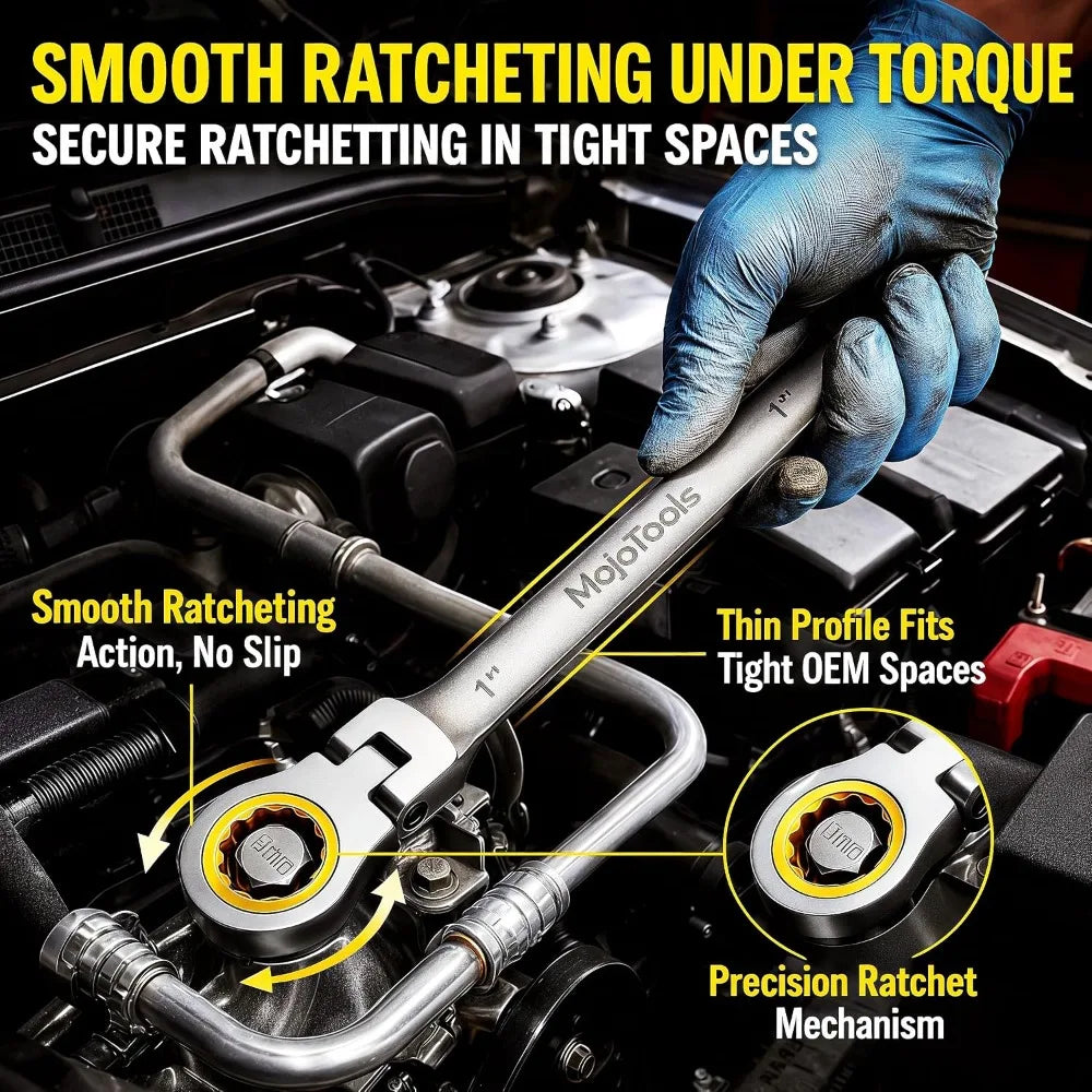 15-Piece SAE Ratcheting Wrench Set 1/4"-1",