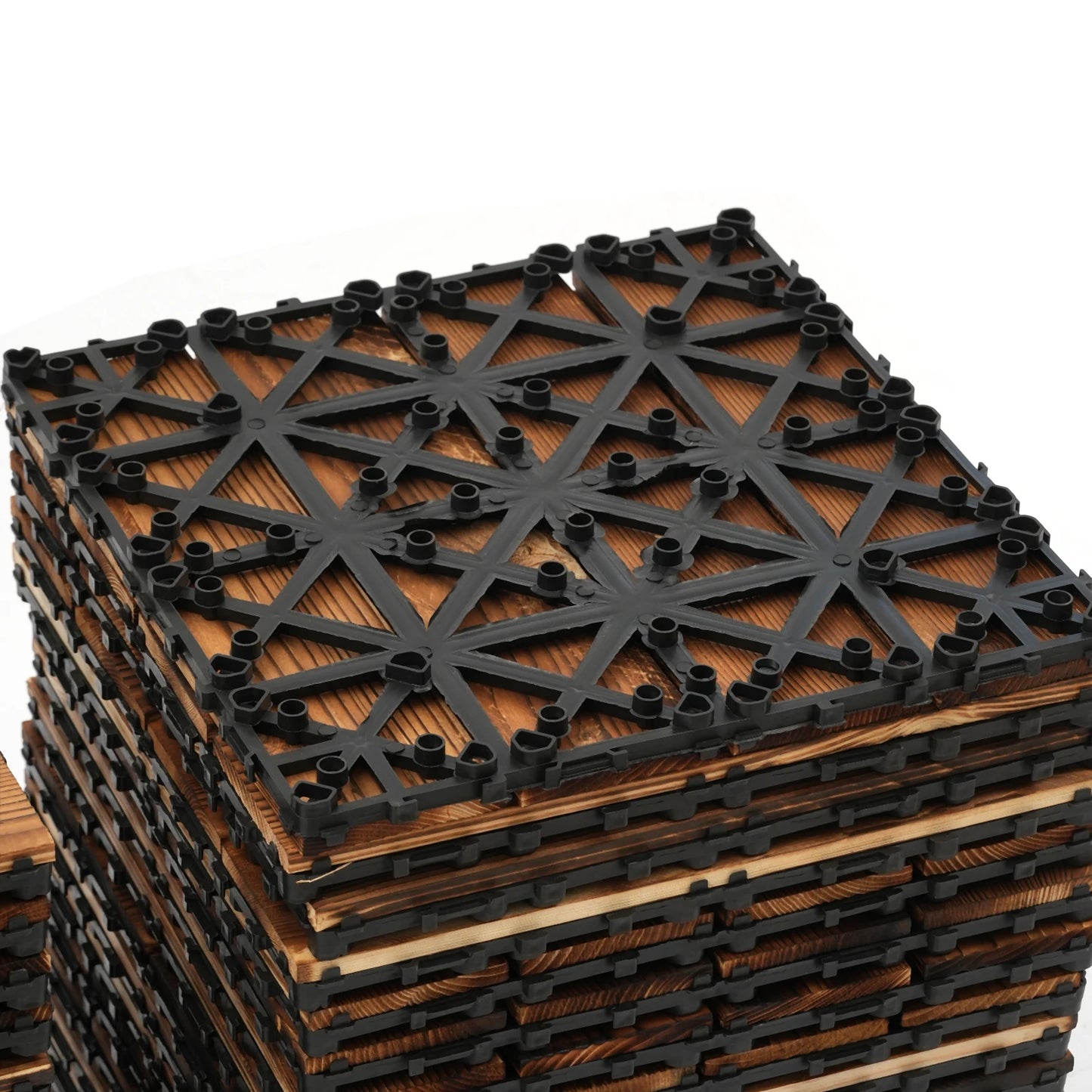 36-Pack 30x30 cm Acacia Mosaic Wood Deck Tiles