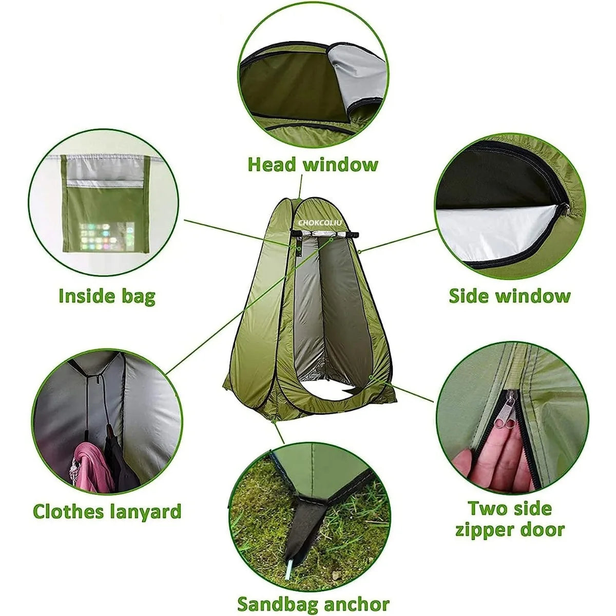 Camping Shower Tent Solar Heated