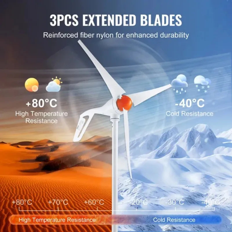 500W Wind Turbine Generator, 12V w/ Controller