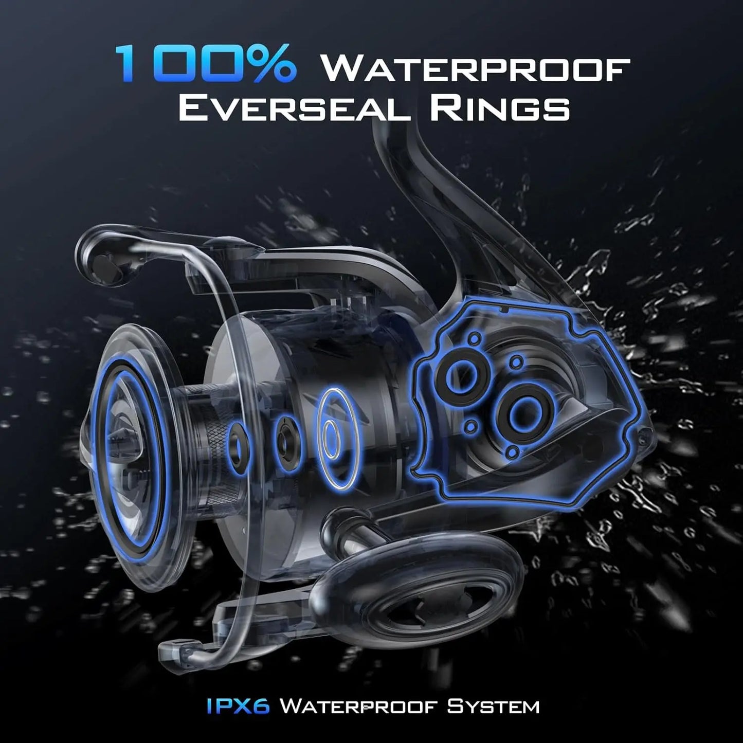 Spinning Fishing Reel, Up to 55Lbs Max Drag,