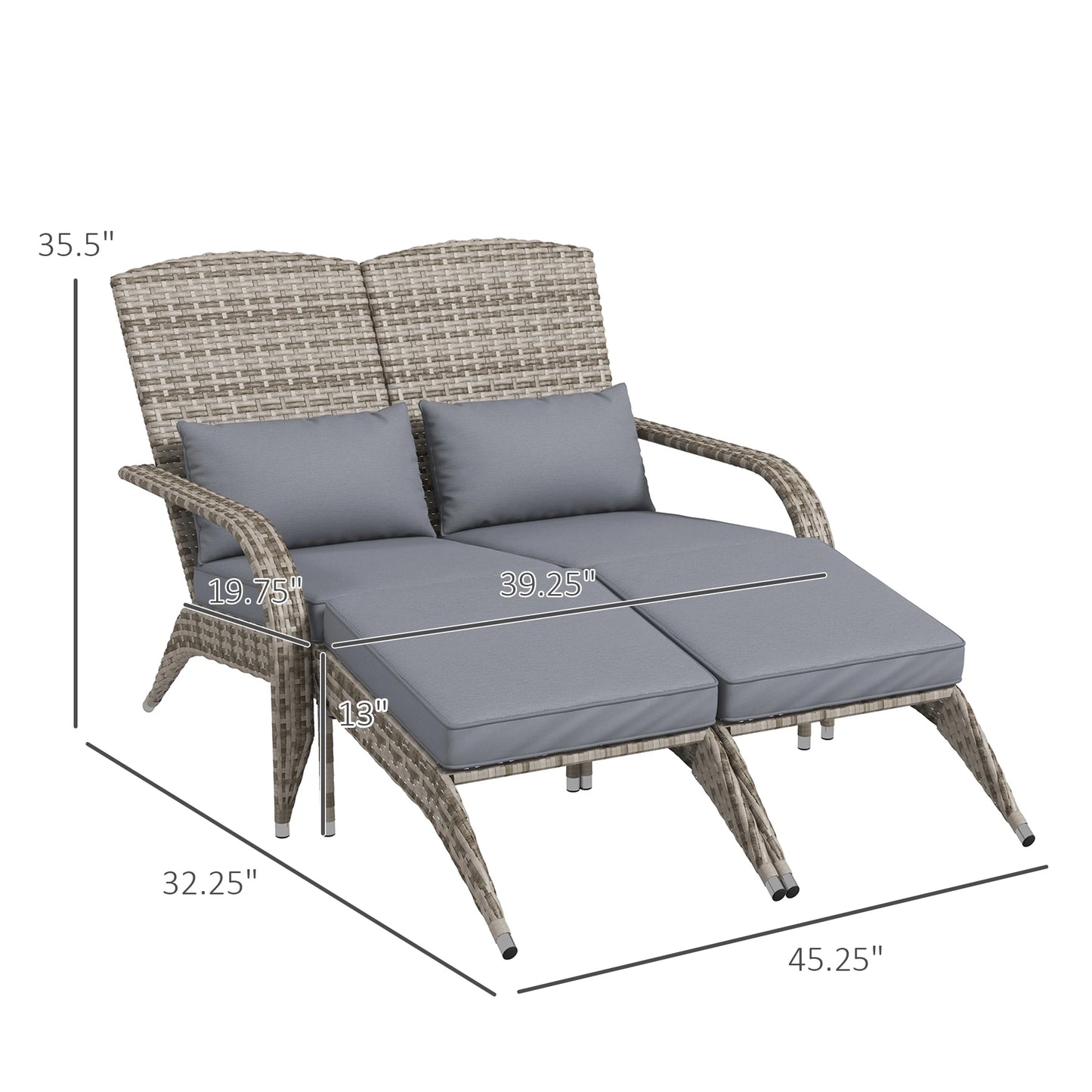Patio Wicker Adirondack Chair with Cushion